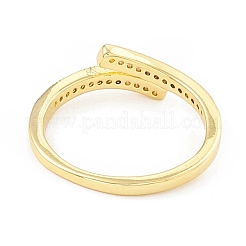 Открытое кольцо-манжета в форме сердца из прозрачного кубического циркония RJEW-I083-11G