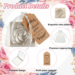 36 шт. квадратные с розой пластиковые складные зеркала&nbsp;DIY-OC0011-74