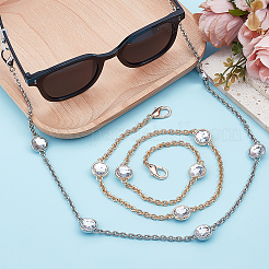 2 шт. 2-х цветные металлические цепочки для кошельков со стразами&nbsp;DIY-ME0001-52