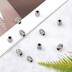 316ステンレススチールヨーロピアンビーズ  大穴ビーズ  オオカミとバレル  アンティークシルバー  13x10.5mm  穴：5.5mm  10個/箱&nbsp;STAS-UN0005-59