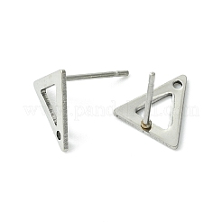 201ステンレススチールスタッドピアス金具10個、穴付き  304ステンレス鋼のピンとイヤーナット  オーバル  10x9mm  穴：1mm  ピン：0.8mm&nbsp;EJEW-FS0001-14A