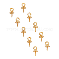 Ionenbeschichtung (IP) 304 Edelstahl Tasse Perle Peg Bails Pin Anhänger&nbsp;STAS-UN0009-04G