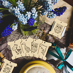 14 шт. 14 стильные фанерные доски для намотки резьбы&nbsp;WOOD-WH0060-10