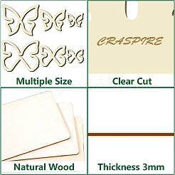 6 шт. 3 стильных деревянных кольца-кольца макраме для изготовления поделок&nbsp;DIY-WH0545-002