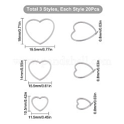 60 шт. 3-х стильное соединительное кольцо из нержавеющей стали 304 STAS-SC0004-19