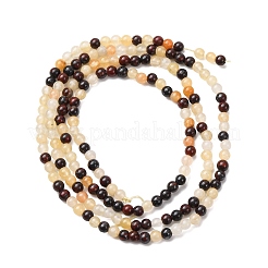 Нити бусин из натурального красного кровавика и желтого нефрита G-Z116-A17-2mm