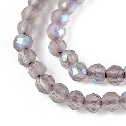 Нити бусин из натурального ледяного обсидиана с покрытием цвета AB G-T144-A07-06