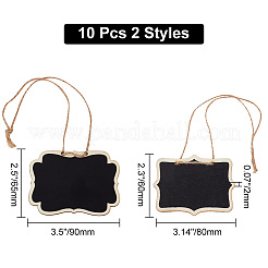 10 шт. 2 пустых деревянных мини-доски для вывесок AJEW-DR0001-18