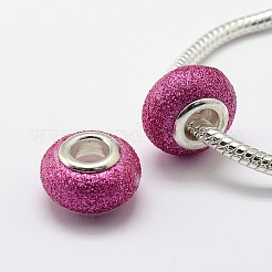 Порошок блеск ручной Lampwork большое отверстие Rondelle европейские шарики LPDL-L005-M