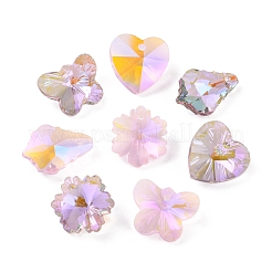 32 шт. 8 стильные гальванические стеклянные подвески с заостренным концом сзади&nbsp;EGLA-YW0001-40