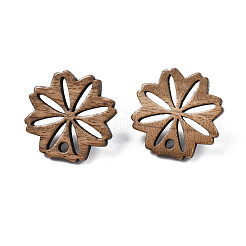 Серьги-гвоздики из орехового дерева MAK-T009-01