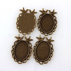 Старинные тибетском стиле сплава сеттинги ободок птица подвеска кабошон TIBEP-M018-32AB-NF