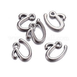 Pendentifs de lettre plaqué de gunmetal en alliage&nbsp;LS-PALLOY-J718-01B-U