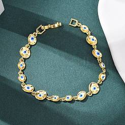 Браслеты из латунной цепочки для женщин&nbsp;BJEW-D387-03G-02