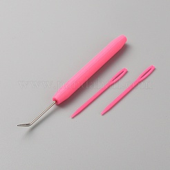 Игла для вязания крючком из пластика и железа с загнутым кончиком TOOL-WH0159-06D