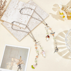 2 шт. 2 стиля грибовидный лэмпворк и подвесные украшения из стекла и сплава&nbsp;HJEW-DR00189