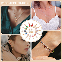 16 Stück 8 Farben Messing Micro Pave Zirkonia Anhänger&nbsp;KK-WR0001-42