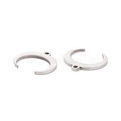 変色しない201ステンレススチールチャーム  ダブルホーン/三日月  ステンレス鋼色  14x14.5x1mm  穴：1.4mm&nbsp;STAS-K211-03P