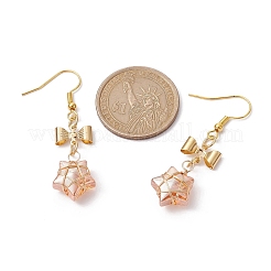 Стеклянные серьги с подвесками в виде звезд&nbsp;EJEW-JE05548-02