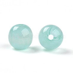 樹脂ビーズ  ラウンド  ツートン  アクアマリン  10mm  穴：2mm&nbsp;X1-RESI-YW0004-28B-02