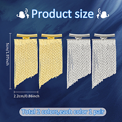 2 пара двухцветных сережек-гвоздиков из латуни&nbsp;EJEW-AN0004-77