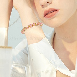 Граненые рондели ручной работы с внутренним цветком&nbsp;BJEW-SW001579-05