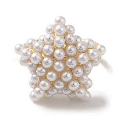 Покрытие стойки латунные кольца с микропаве и жемчугом RJEW-R315-02B-G