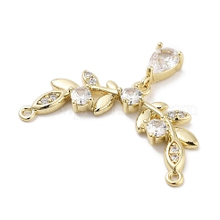 Латунные микропаве прозрачные подвески с фианитом ZIRC-L104-010G