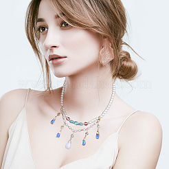 160шт 10 цвета прозрачные стеклянные бусины&nbsp;GGLA-GO0001-01