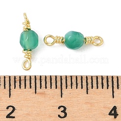 Крашеный натуральный агат граненые круглые подвески-соединители&nbsp;KK-C097-06G-02