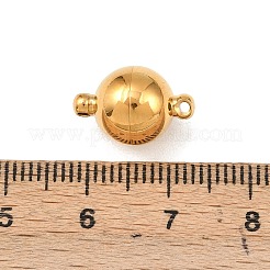 ループ付き304ステンレススチール製マグネット留め具  イオンプレーティング（ip）  ラウンド  ゴールドカラー  15x10mm  穴：1mm&nbsp;STAS-K006-10mm-04B