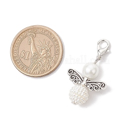 50 шт. акриловый искусственный жемчуг и стеклянный жемчуг в виде ангела-подвески&nbsp;HJEW-JM03480-03