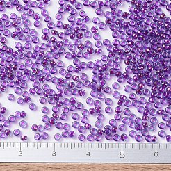 MIYUKIラウンドロカイユビーズ  日本製シードビーズ  11/0  （rr352)フクシア並ぶアクア光沢  2x1.3mm  穴：0.8mm  約50000個/ポンド&nbsp;SEED-G007-RR0352