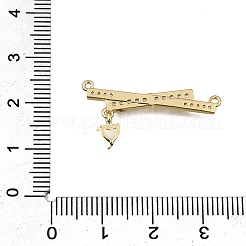 Breloques de connecteur en laiton micro pavé de zircone cubique transparente&nbsp;CU-CBA3569-04G-C