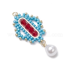 3 шт. 3-х цветные стеклянные цилиндрические ромбовидные подвески из бисера&nbsp;PALLOY-MZ00651