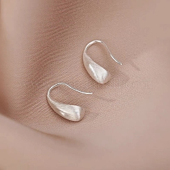 999 изящные серебряные серьги с подвесками в форме слезы EJEW-P296-29S