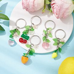 Акриловый брелок с подвеской в виде фруктов и листьев&nbsp;KEYC-JKC00680