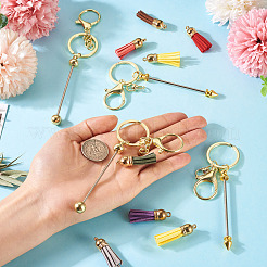 Наборы для самостоятельного изготовления брелоков из сплава и алюминиевого сплава с бусинами DIY-TA0012-43G