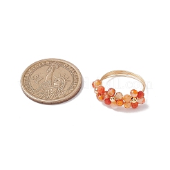 天然宝石リング4個  花  花：9x22mm  内径：18mm&nbsp;RJEW-TA00198