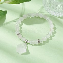 Эластичный браслет из кристаллов натурального кварца и синтетического гематита&nbsp;BJEW-JB09760-05