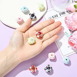 10шт 5 цвета непрозрачные акриловые бусины&nbsp;SACR-FS0001-48