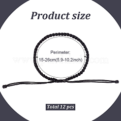 Набор из 12 браслета из нейлонового плетеного шнура BJEW-AN0001-58
