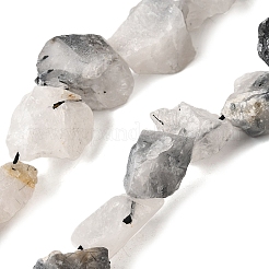 Натуральные турмализированные кварцевые бусинки G-S386-C15