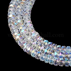 Стеклянные бусины с гальваническим покрытием  GLAA-Q105-03F