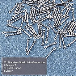 80個 4サイズ 201ステンレススチールリンクコネクター  ツイストバーリンク  ステンレス鋼色  20pcs /サイズ&nbsp;STAS-UN0026-68