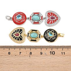 Латунные микропаве прозрачные подвески с фианитом&nbsp;KK-K412-01