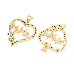Pendentifs avec zircon cubiques à micro-pavés en laiton&nbsp;KK-D232-20G-06