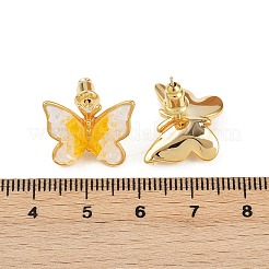 Серьги-гвоздики в форме бабочки из латуни&nbsp;EJEW-K308-05G-01