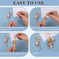 16 Stück 16-Farben-Legierung Beadable Bar Schlüsselanhänger für DIY Handwerk Schmuckherstellung&nbsp;KEYC-SZ0001-20