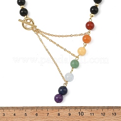 Chakra-Edelstein-Rundperlenketten mit Verschlüssen aus Edelstahl 304&nbsp;NJEW-JN06348